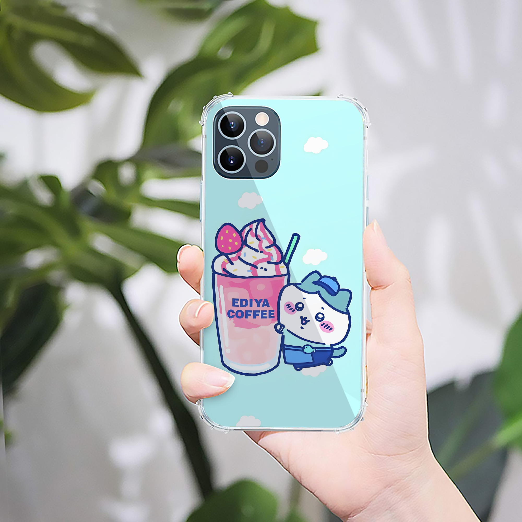 （画像用） ちいかわ Chii-kawa 【iPhone 12シリーズ対応】透明スマホケース（クリアソフトケース）